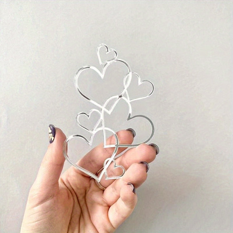 Heart Acrylic Cake Topper for Mother's Day & Anniversaries