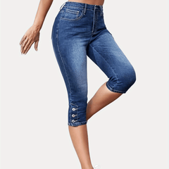 High Waist Slim Fit Capris Skinny Jeans