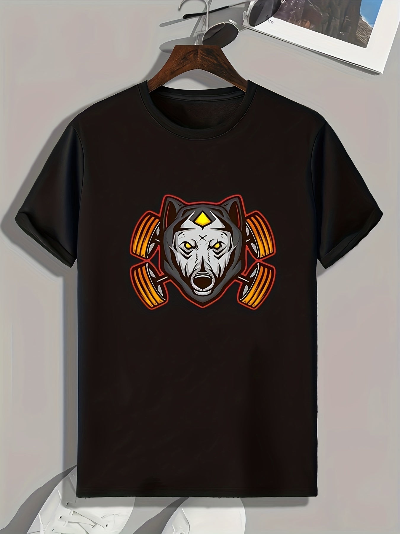 Animal Head Print Men's Graphic T shirt Casual Comfy Tees For Summer