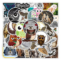 50Pcs Owl Themed Stickers for Laptops Phones Helmets & More