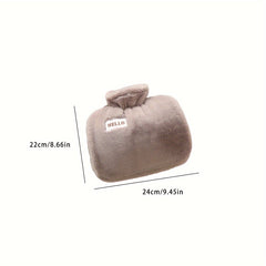 Warm Water Bag with Plush Cover for Cold Weather, Hand Warmer