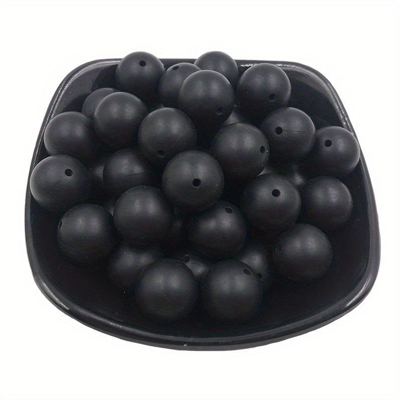 50pcs 15mm Mixed Silicone Plain Beads for Jewelry DIY