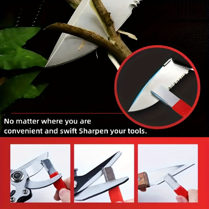 Portable Garden Scissor Sharpener Dual-purpose Sharpening Stone Scraper
