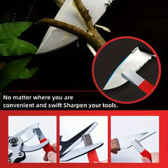 Portable Garden Scissor Sharpener Dual-purpose Sharpening Stone Scraper