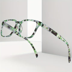 Camouflage Square Frame Reading Glasses Casual Eyeglasses