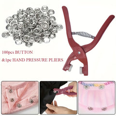 Button Installation Kit: 100 Buttons, 1 Pliers Tool