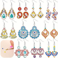 DIY Diamond Painting Earrings Kit Boho Flower Water Dro
