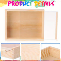 Small Wooden Tray Unfinished Storage Box Craft DIY Birthday Party Gift