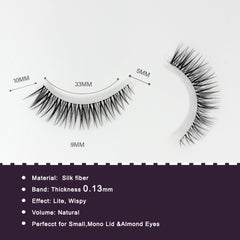 Natural Look False Eyelashes Short Everyday Lashes Clear Bands