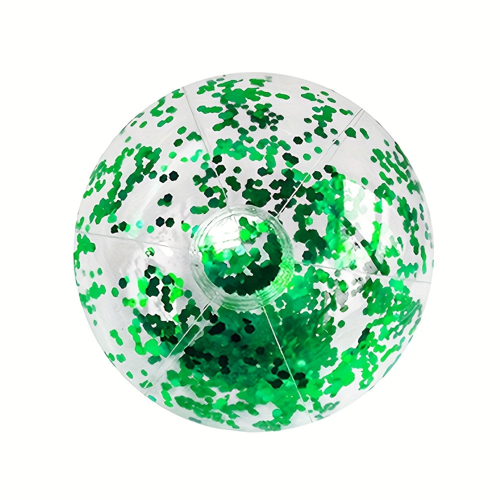 1pc Inflatable Sequin Beach Ball - Vibrant Multicolor Water & Sand Ball