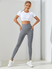 High Waist Yoga Leggings-High Stretch Running Sports Tight Pants