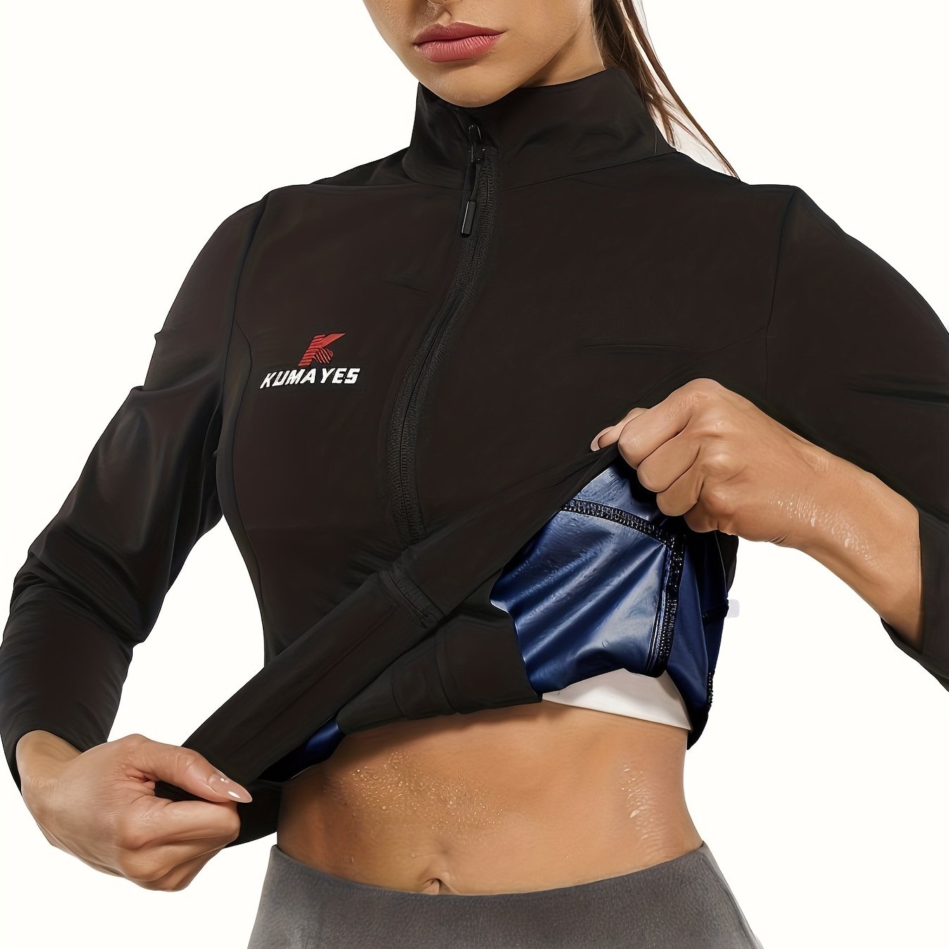 Women's Sauna Sweat Suit Waist Trainer Slimming Body Shaper Long Sleeve