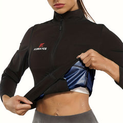 Women's Sauna Sweat Suit Waist Trainer Slimming Body Shaper Long Sleeve