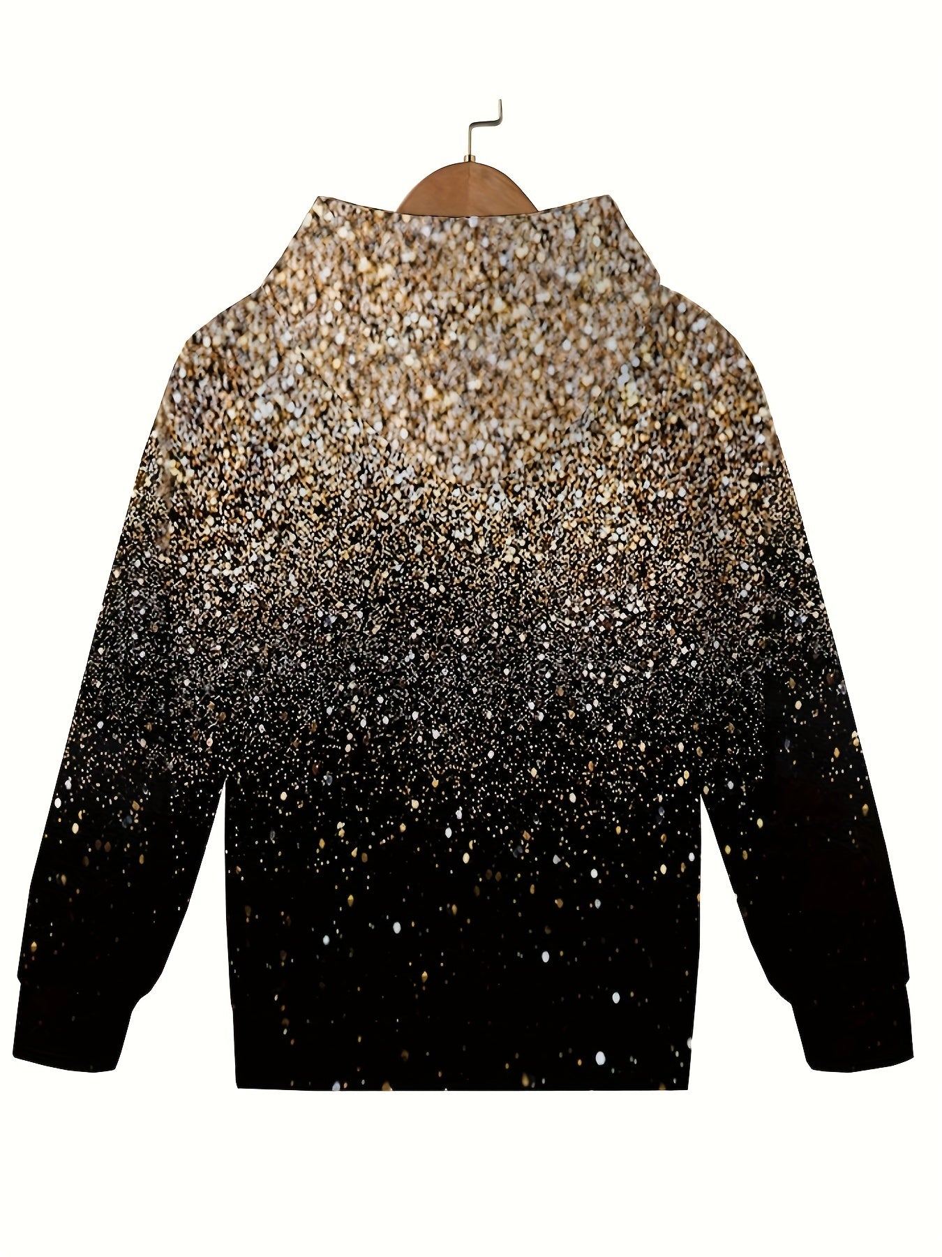 Gradient Sequin Effect Long Sleeve Hooded Pullover Girls Boys Hoodies
