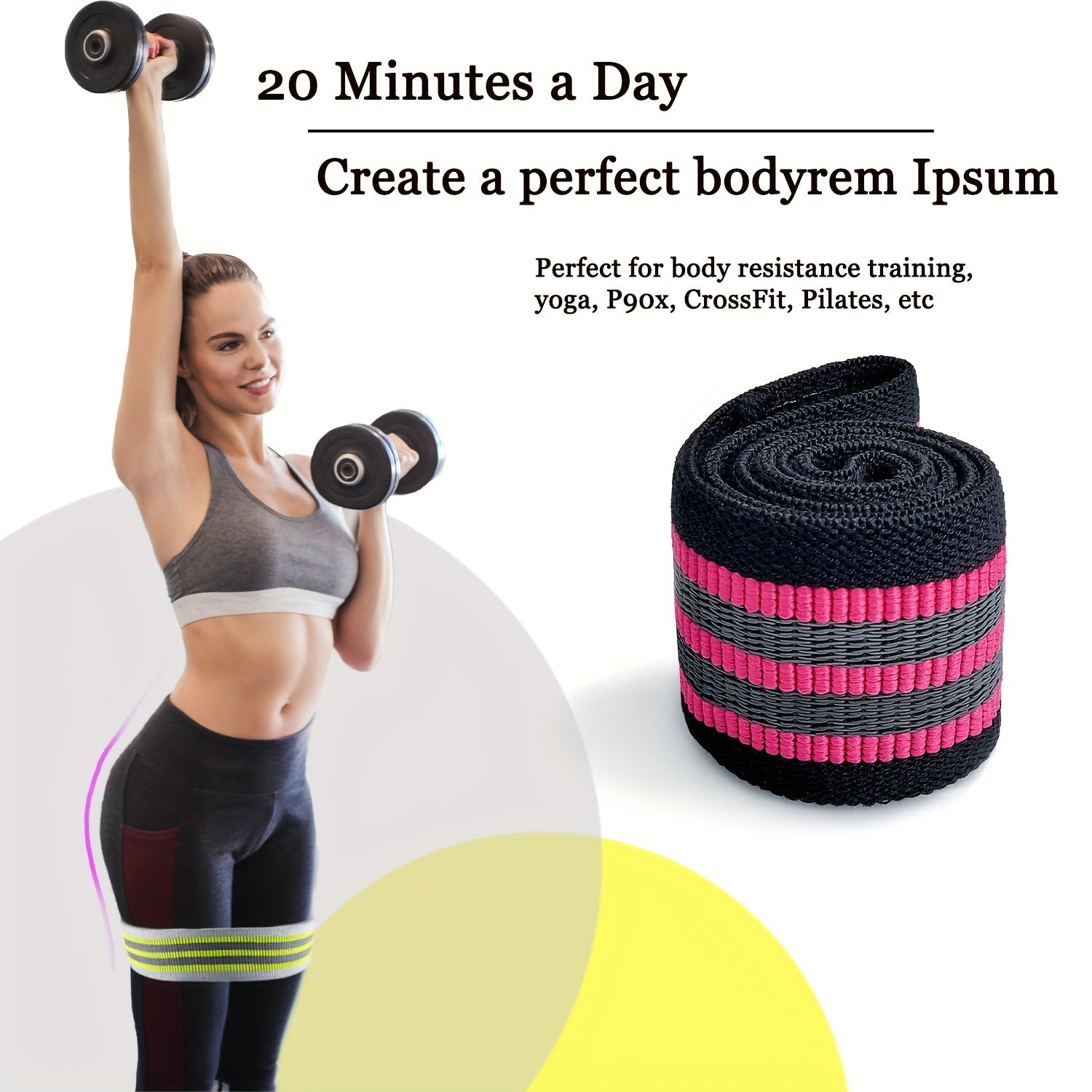 3pcs Cotton Resistance Band Set with Cloth Bag & Guide