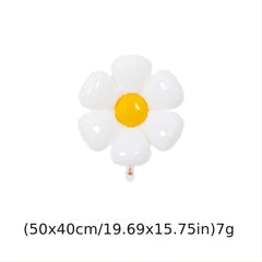 85pcs Daisy Aluminum Film Balloon Birthday Decoration Sun Flower Picnic Set