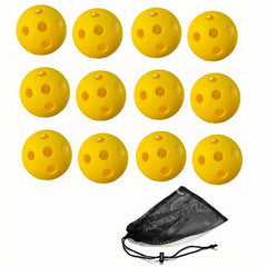 12 Pack Pickleball Balls w/ Storage Bag - Training & Competition