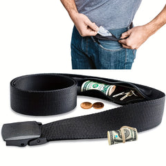 Men's Buckle Belt with Hidden Pocket Training Pants