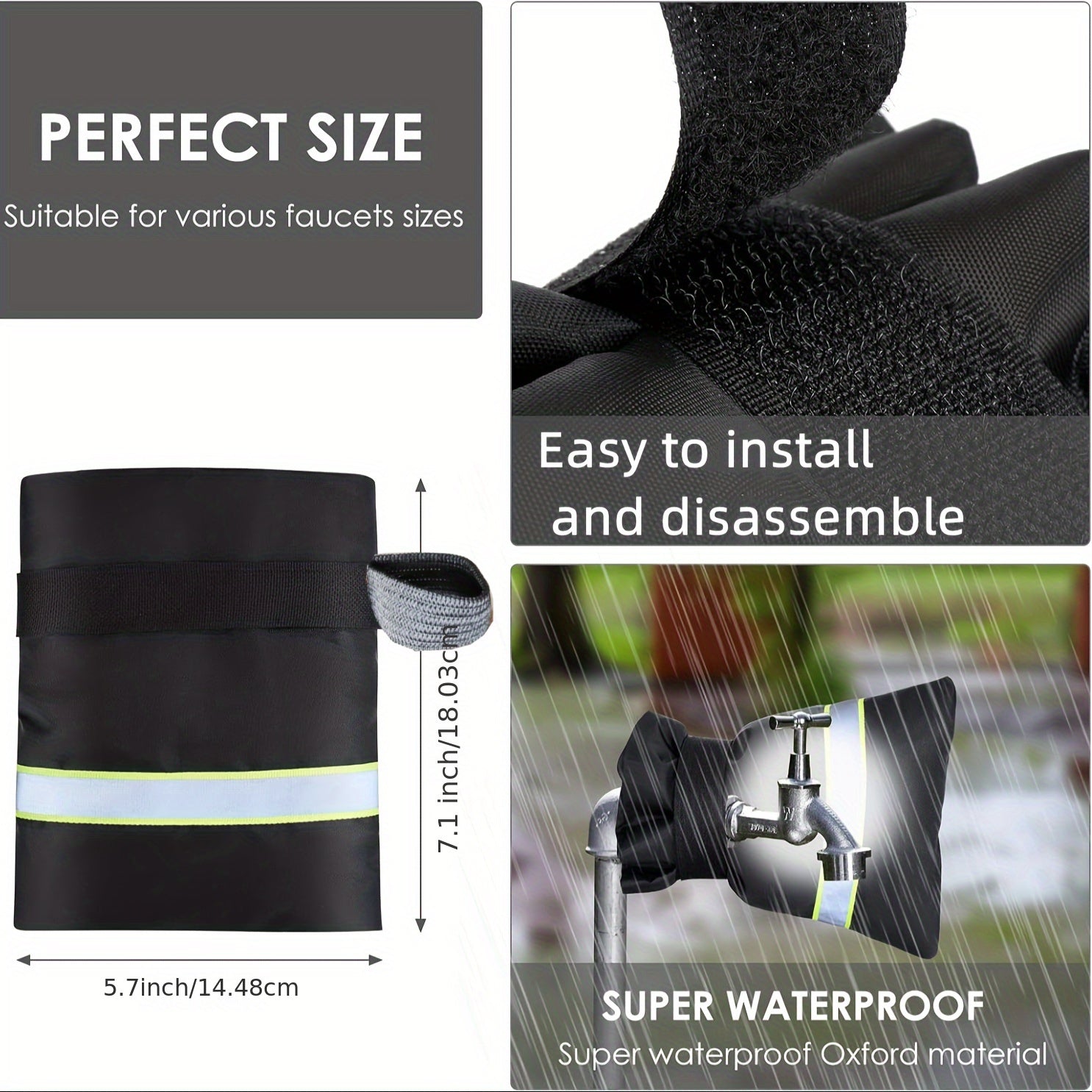 Winter Antifreeze Faucet Cover With Reflective Strip
