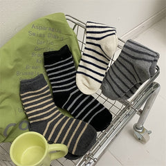 Striped Crew Socks Comfy & Soft Mid Tube Socks Women's Stockings