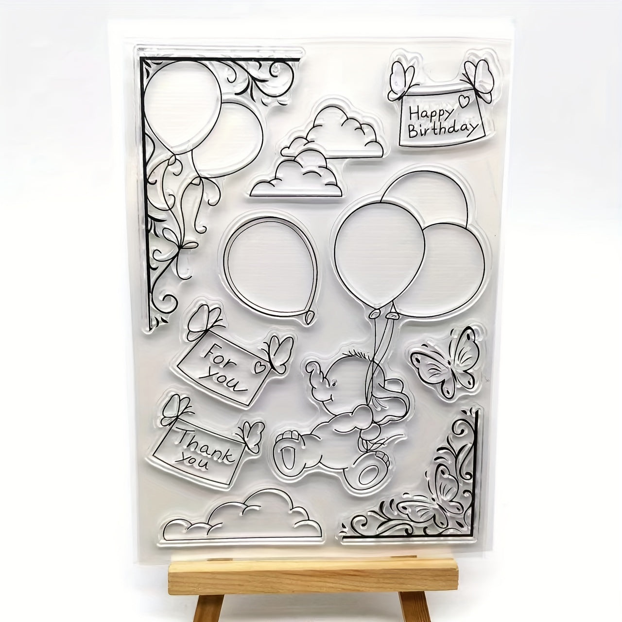 Bear Happy Birthday Clear Stamps for Card Making DIY Scrapbooking