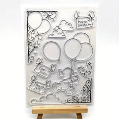 Bear Happy Birthday Clear Stamps for Card Making DIY Scrapbooking