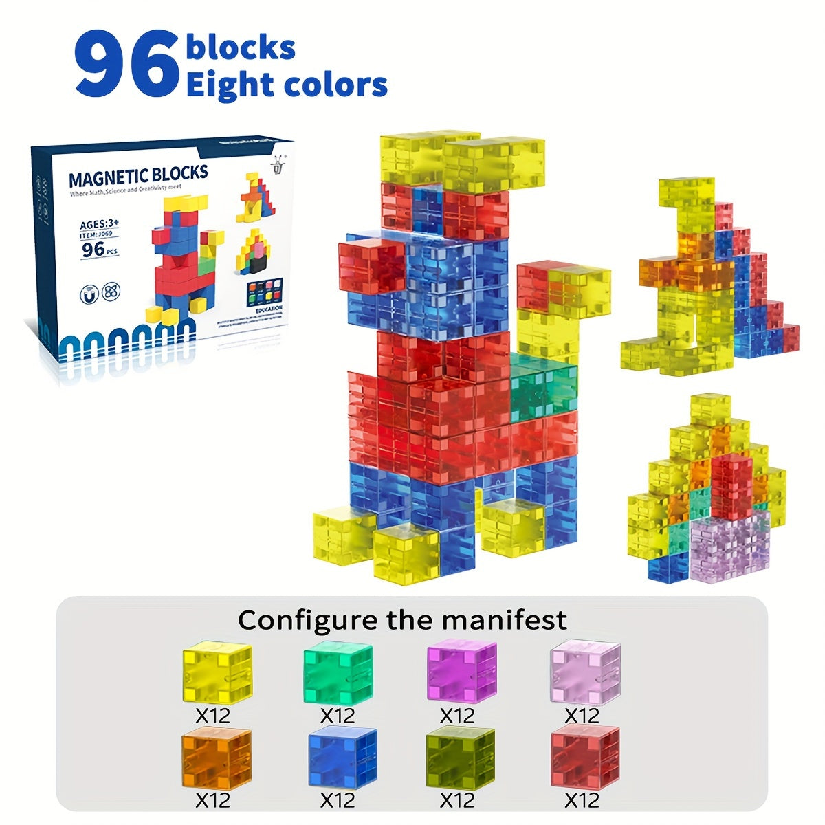 Magnetic Building Block Set for Kids 3+ Boys Girls DIY Creative Games