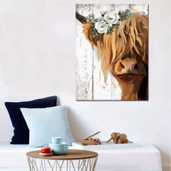 Rustic Charm Highland Cow Art Wall Decor for Bedroom Bathroom Kitchen
