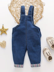 Infant Baby Overalls Cartoon Graphic Jumpsuit Denim Pants