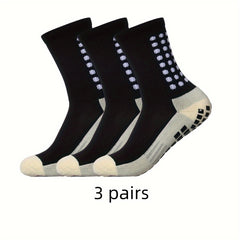 3 Pairs Men's Mid Crew Sport Socks Nylon Blend Breathable Sweat Absorbing