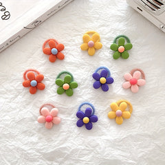 10pcs Girls Flower Hair Bands Elastic Hair Ties Headwear Accessories