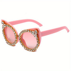 Rhinestone Cat Eye Sunglasses Gradient UV400