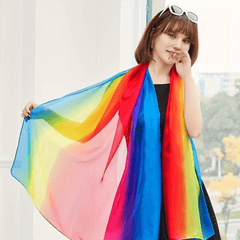 Rainbow Striped Hijab Chiffon Scarf LGBT Pride Head Wrap