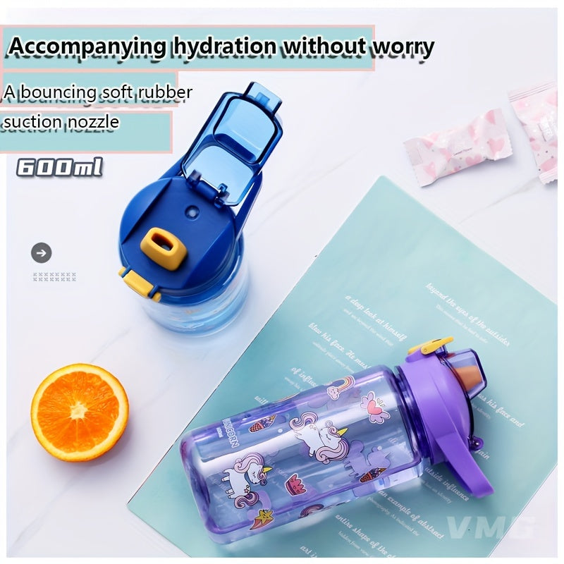 600ml Cartoon Sport Water Bottle for Outdoor Activities