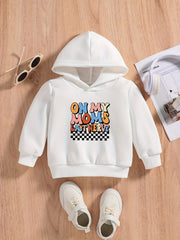 Bear & Letter Print Baby's Casual Hooded Sweatshirt