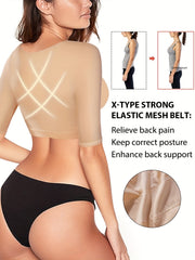 SCARBORO Front Buckles Shaper Tops Compression Arm Shapewear