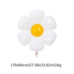 85pcs Daisy Aluminum Film Balloon Birthday Decoration Sun Flower Picnic Set
