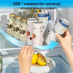 Refrigerator Lazy Susan Organizer - Condiment Storage Rack