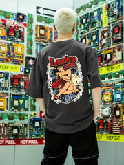 Men's Lucky Game Back Print Graphic Tee