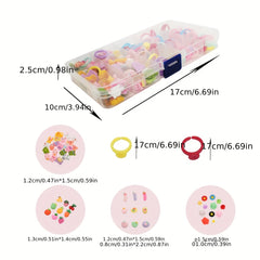 DIY Cartoon Flower Animal Fruit Series Ring Jewelry Gift For Girls Kids