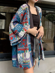 Graphic Print Kimono Cover Up for Spring & Summer
