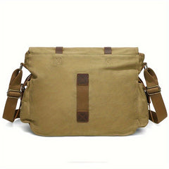 Men's Canvas Crossbody Bag Large Laptop Shoulder Briefcase