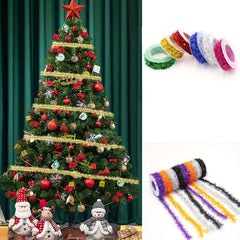 Christmas Tinsel Ribbon Metallic Garland Glitter for Party Decorations