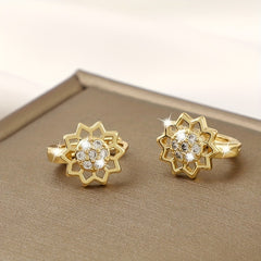 Girl's Sunflower Hollow Earrings for Party Jewelry