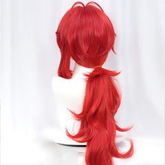 Curly Cosplay Wig Anime Halloween Red Hair Heat Resistant Synthetic
