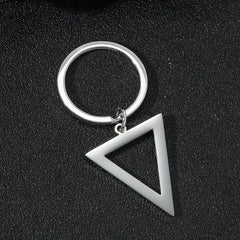 Men's Stainless Steel Triangle Pendant Square Chain Necklace