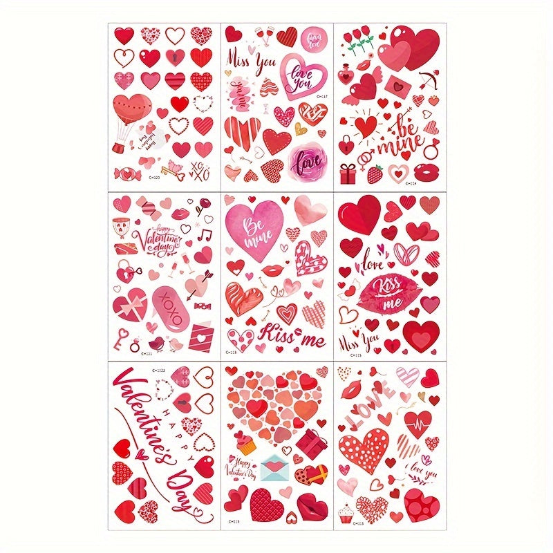 218pcs Heart Shape Window Decals Stickers Wedding Party Decoration