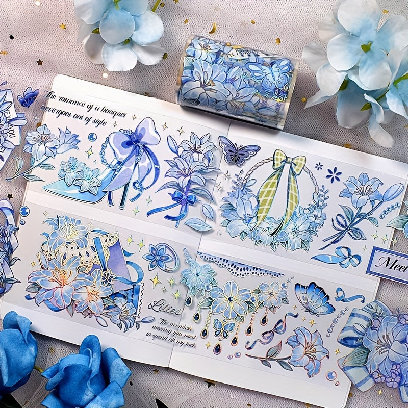 Floral Stickers Set Crystal Stereo Waterproof Stickers 2 Meters