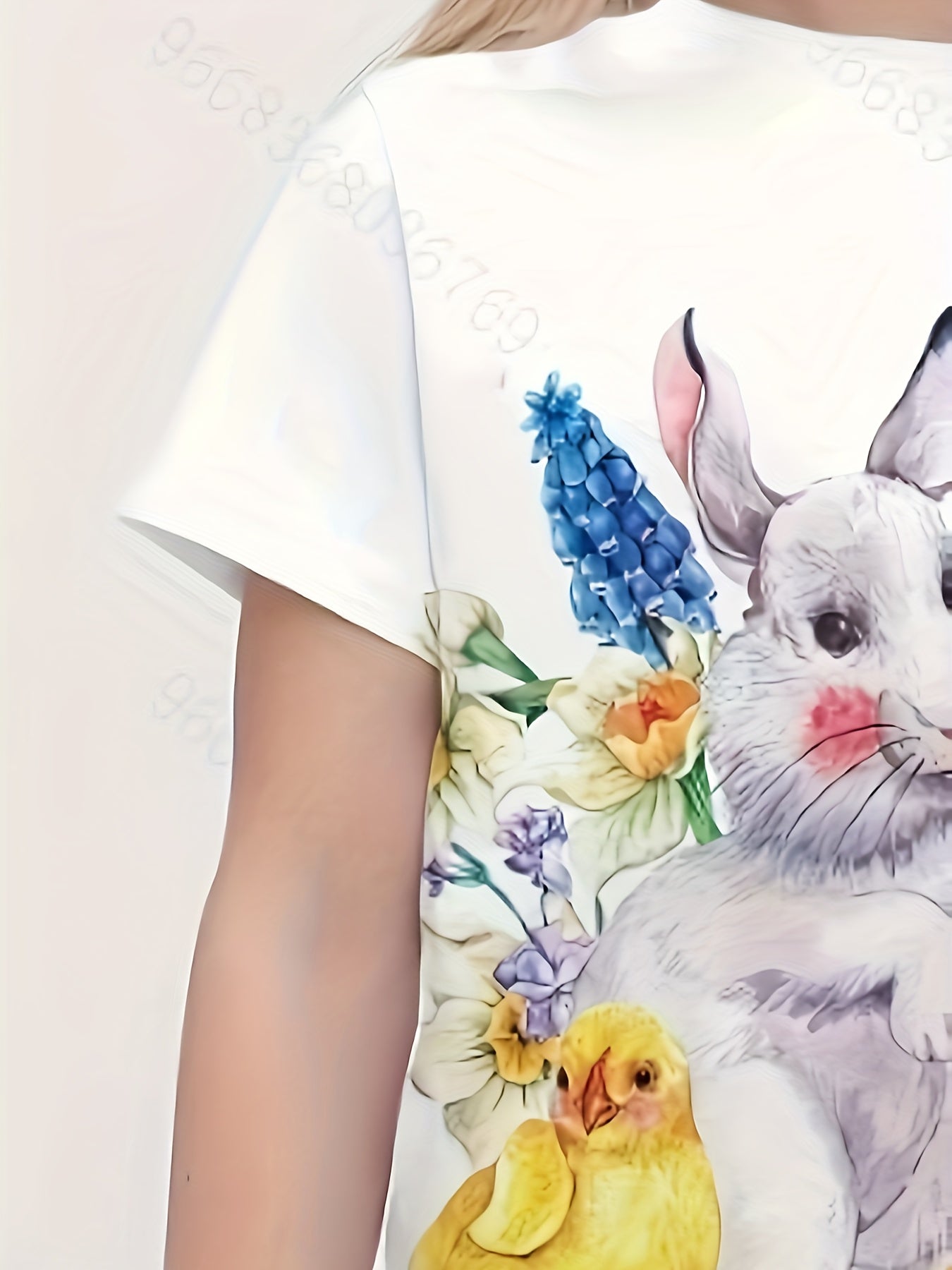 Girls 3D Bunny & Chick Short Sleeve T-shirt Summer Clothes Sports