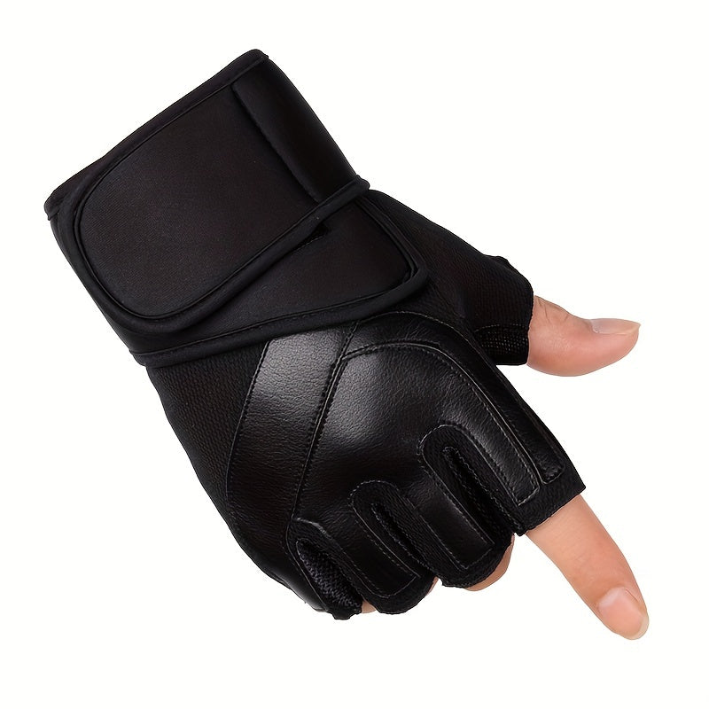 Men's Fingerless Gloves for Weightlifting, Cross Training - Soft Hand Protection
